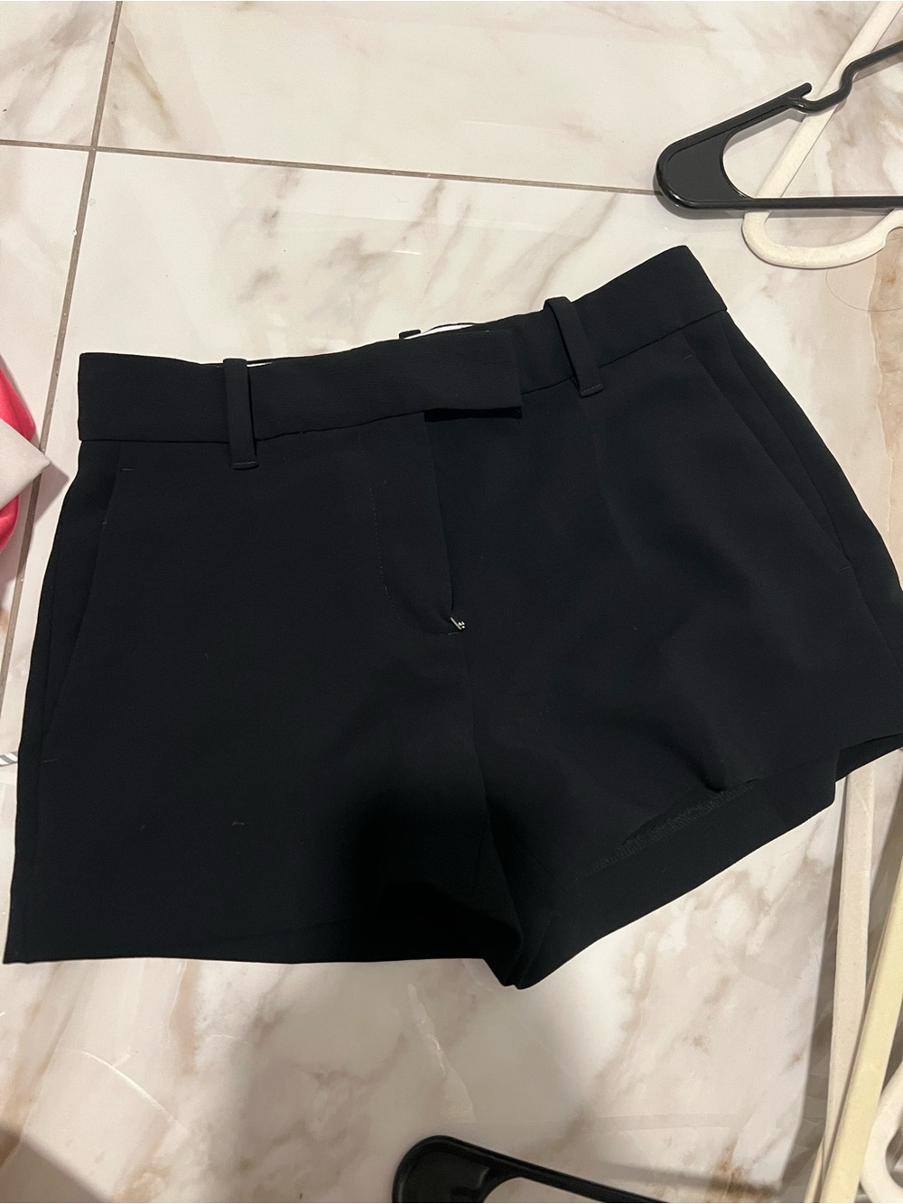 Aritzia Black High-Waist Tailored Shorts